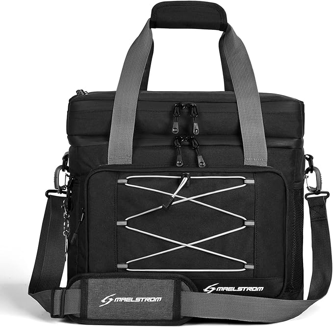 Maelstrom Portable Collapsible Soft Cooler Bag – 24/30/60 Cans Double-Deck Leakproof Ice Chest for Beach, Camping & Grocery