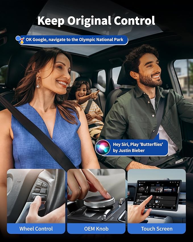 Magic Box Wireless CarPlay Adapter, 2026 AI Box Android Auto Supports Strea-ming Video for TikTok/YouTube, USB for Offline Media, Screen Mirroring Car Adapter for Factory Wired Car Play