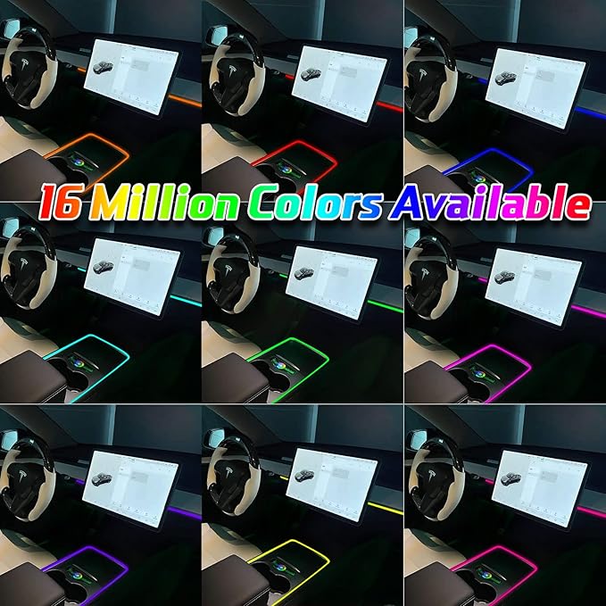 Tesla Model 3 Model Y Interior car Lights, RGB Neon Light Kits with APP and Remote Control, Tesla Ambient Lighting Accessories