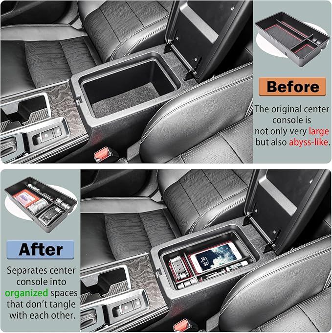 RUNROAD Center Console Organizer Tray Compatible with Nissan Altima 2019 2020 2021 2022 2023 2024 2025 Accessories, Insert Armrest Tray Secondary Storage Box Coin Holder Console Dividers, Red