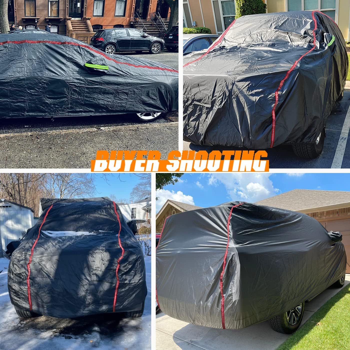Breathable New Material, Waterproof Car Cover, Locks and Zipper Doors, Sunscreen Waterproof UV Prevention Snowproof Wind and Windproof,Suitable for Indoor Outdoor,for Sedan (188" to 198") B3