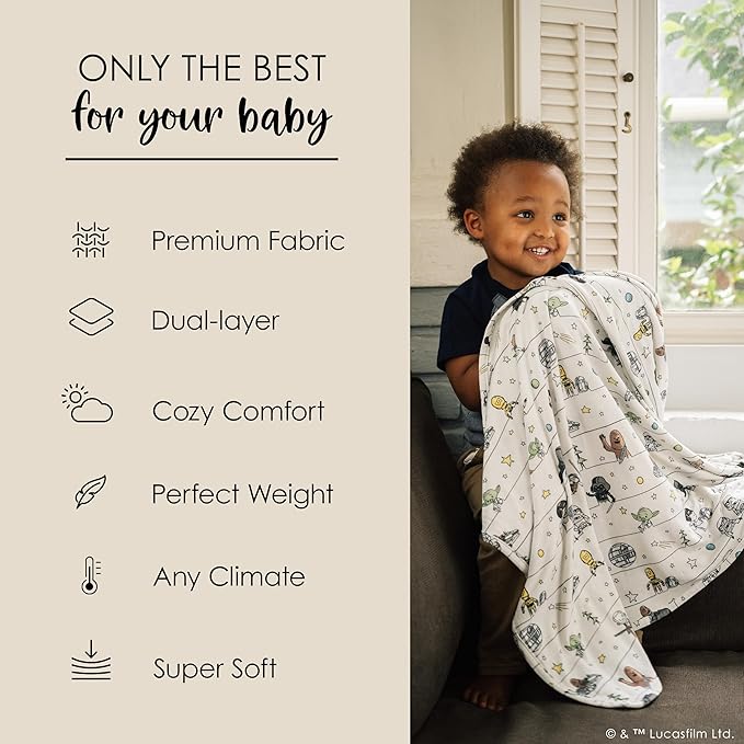 Milk Snob Star Wars Baby Boy and Girl Swaddle Blanket, Soft Receiving, Security Bed and Play Blanket, Toddler and Infant Baby Bedding Registry and Shower Gifts (Precious Padawans) 34 * 34 inches