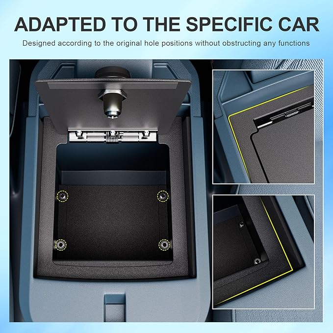 SZYANG Center Console Safe Organizer Compatible with 2022-2025 Ford Maverick Lock Box Console Safe Vault Replacement for 2022-2025 Ford Maverick Accessories
