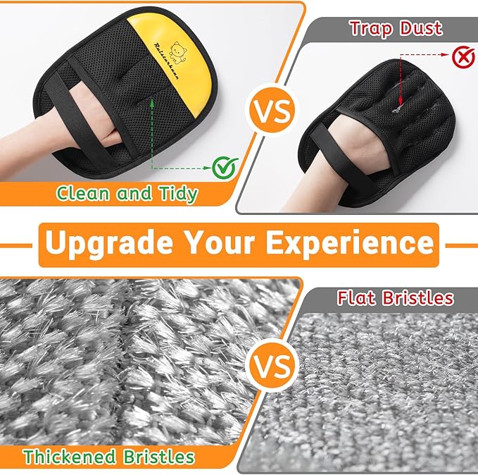 Pet Hair Removal Glove，2026 Newly Upgraded Reusable Magic Brush Pet Hair Remover Glove for Cats & Dogs，Pet Hair Remover Tool for Couch,Curtain, Clothing, Carpet, Car Seat (2Pcs)