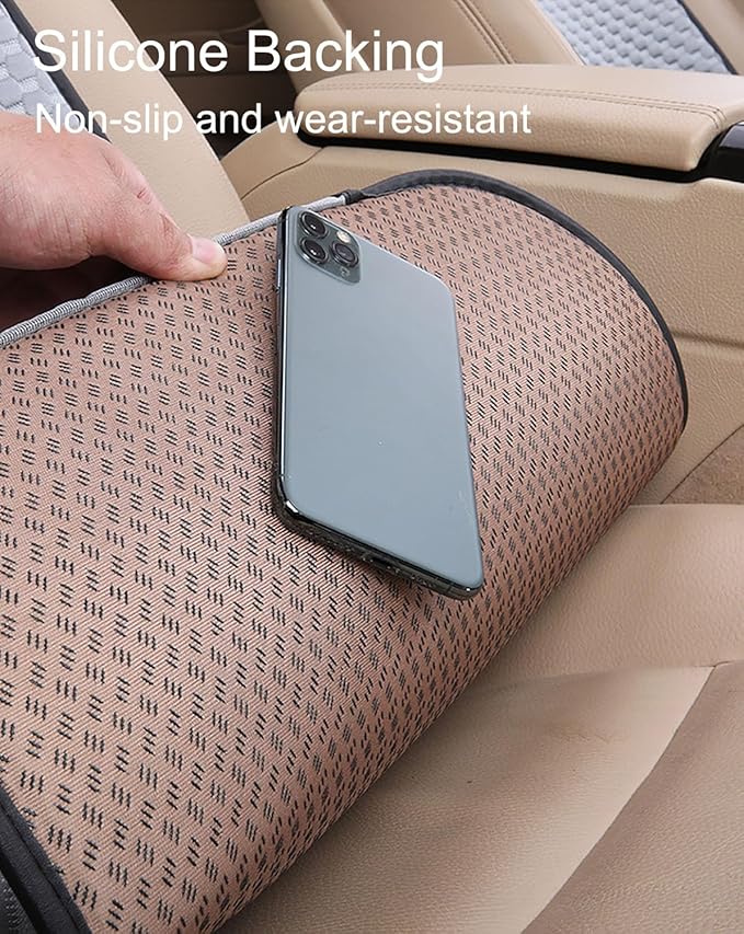 acdiac Universal Ice Silk Car Seat Cover Summer Auto Cool Cushion Breathable Cozy Non-Slip Car Seat Pads 3pcs/Sets (Gery)