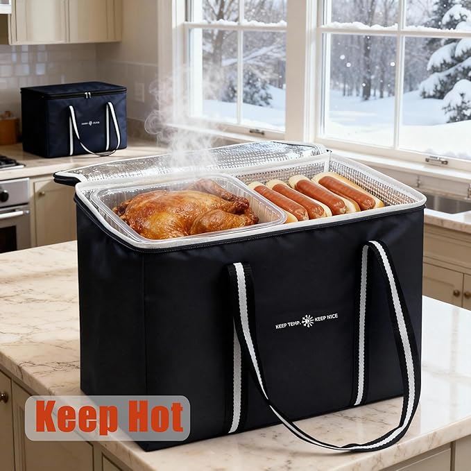 modscape Large Heavy Duty Insulated Grocery Bags–Delivery Bags with Hard Bottom Food Transport,Thermal Bags for Cold and hot Food, Collapsible Cooler for Shopping & Travel, Camping & Beach