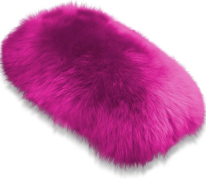 Andalus Brands Pure Australian Sheepskin Fluffy Car Center Console Cover, Luxurious Non-Shedding Furry Arm Rest Cover for Car, Versatile for All Seasons, Hot Pink - (11.47" X 6.3")