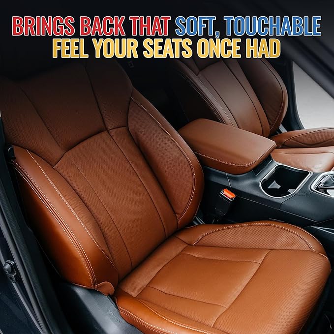 Leather Conditioner 16 oz — Premium Moisturizing Treatment for Car Seats and Leather Trim — Non-Greasy Or Sticky Formula Helps Prevent Cracking, Dryness, and Fading — Made in USA