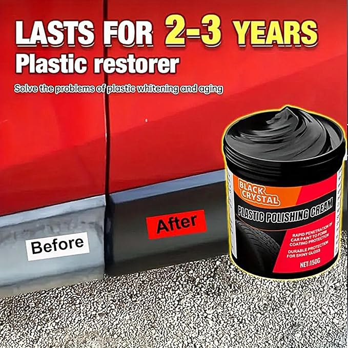 Car Plasti-c Restorer Black | Back to Black Bumpers Restorer | Car Trim Restorers with Sponge | Auto Revitalizing Coating Agent for Autos Seats, Upholstery, Bumpers & Sofas