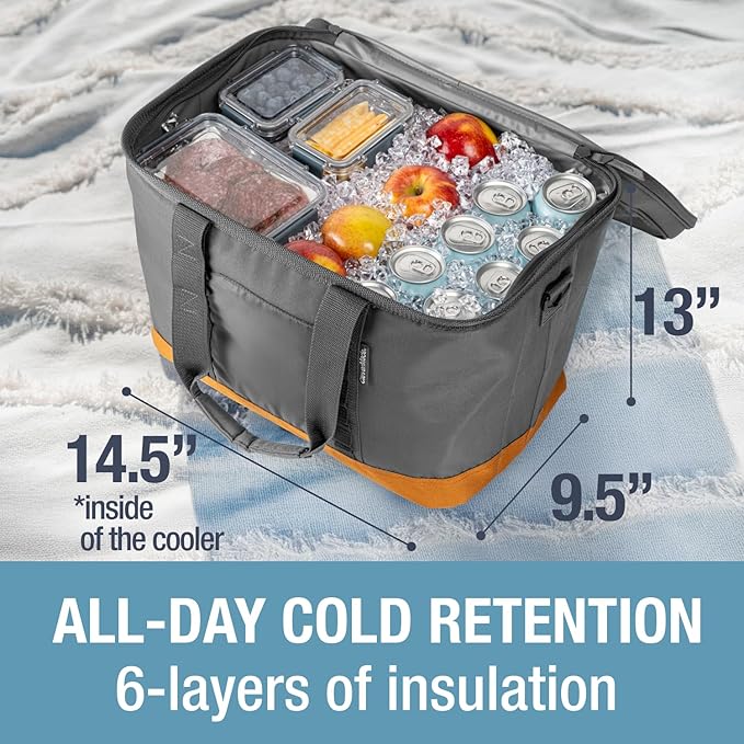 CleverMade Collapsible Insulated Cooler Bag – Leakproof Soft Cooler for Beach, Travel, Car – Bottle Opener