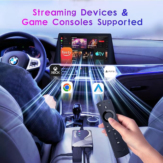 2026 Upgraded 【 3-in-1 】 HDMI Input Car TV & Wireless CarPlay Adapter & Android Auto, Stream TV Stick/i-Phone/Android Phone to Your Vehicle, Plug & Play for Factory Car Stereo 2016+