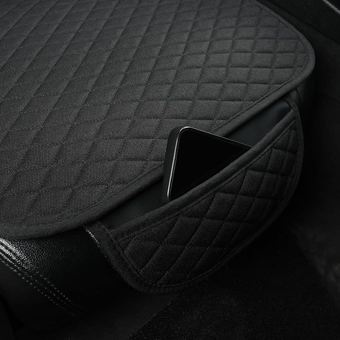 West Llama Linen Car Seat Covers,Bottom Seat Covers for Cars Include 2 Piece Front Driver Seat Pad Mat Universal Fits 90% Vehicles,SUVs,Cars,Sedans(2Piece-Black)