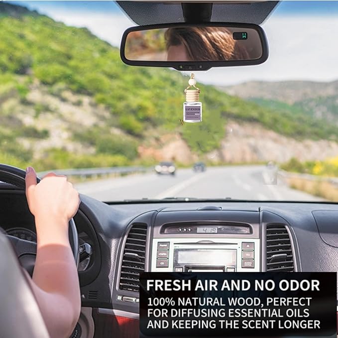 2Pack Lavender Scented Automotive Air Freshener Set, Car Accessories Decoration Hanging Scented Car Diffuser for Men Women
