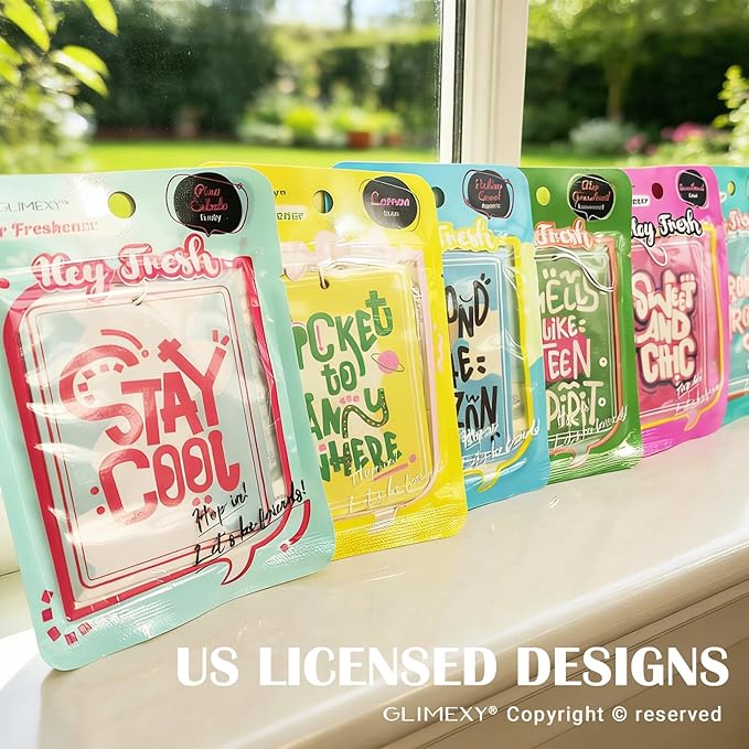 6 Pack Car Air Freshener Hanging Cute Car Accessories For Women Automotive Air Fresheners Stay Cool Car Accessories for Teen Girls Ocean Scent Small Gifts for New Car Owner Teen