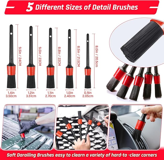 43PCS Car Detailing Kit Interior Cleaner, Auto Detailing Kit, Car Vacuum Car Interior Detailing Kit, Car Wash Kit with Bucket Detailing Brush Set Car Accessories for Motorcycle, Cars, Bikes, Wheels