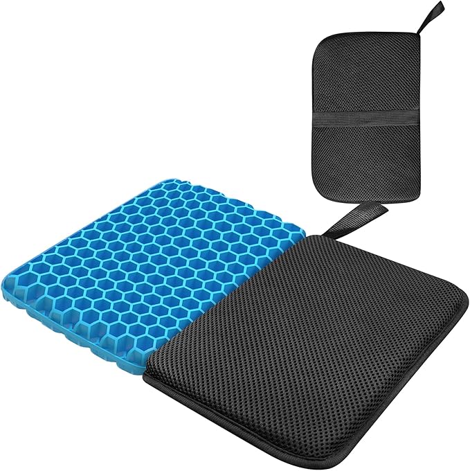 masteymoh Small Foldable Seat Cushion 1 Inch Thick, Portable Gel Seat Cushion for Pressure Relief, Light Portable Sitting Pillow for Travel, Foldable for Easier Storage