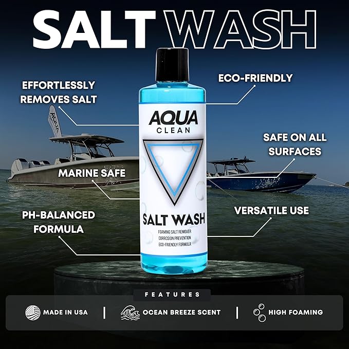 Salt Wash | Concentrated Salt Remover & Anti-Corrosion Spray | Cars, Trucks, Boats, RVs, Motorcycles, Off-Road | Paint, Metal, Gelcoat, Fiberglass | No Scrub Spray & Rinse | USA Made | 16oz