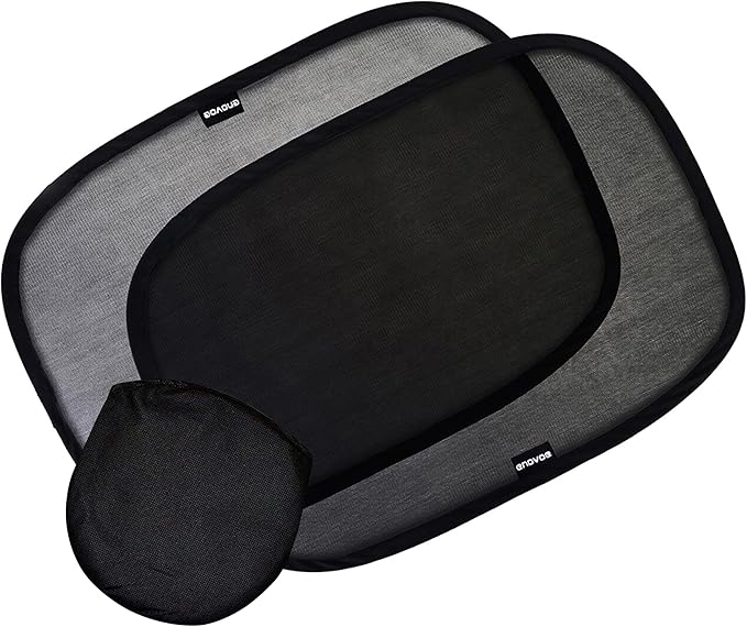 Enovoe Car Window Shades for Baby (4 Pack) - 21"x14" - Sun Shade Blocker, Cling - Glare Shield and UV Rays Protection for Your Child - Side Windows Screens for SUV- Mesh Window Shades for Car Baby