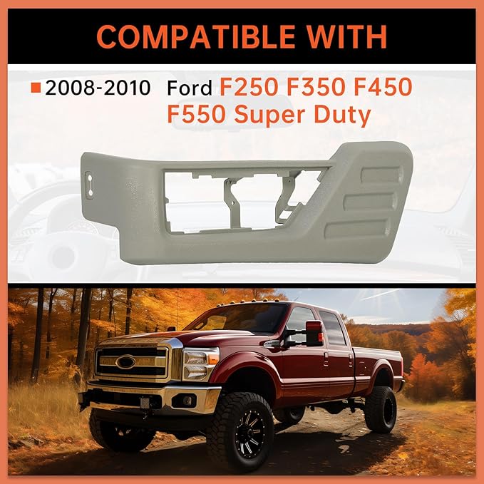 ECOTRIC Front Driver Seat (Left) Cushion Panel Trim Compatible with 2008-2010 Ford F250 F350 F450 F550 Super Duty Replacement for 8C3Z-2562187-BB