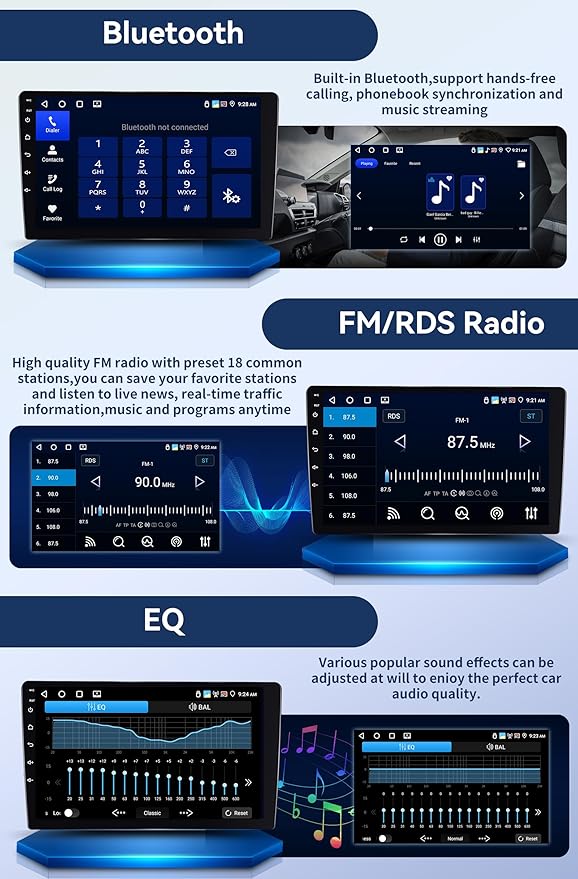 6+128G 8 Core Android 15 Car Radio Stereo for Honda Civic 2006 2007 2008 2009 2010 2011 with Wireless CarPlay Android Auto, 10.1'' Touchscreen with WiFi GPS Mirror Link Bluetooth FM RDS DSP EQ SWC