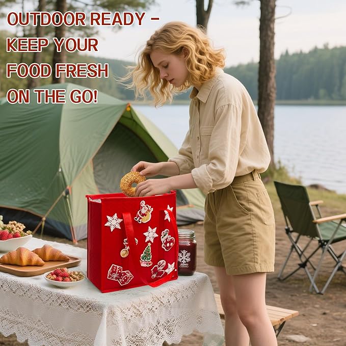 Insulated Grocery Bags with Zippered top Frozen Food Shopping Groceries Travel Insulated Tote Cooler Thermal Bags