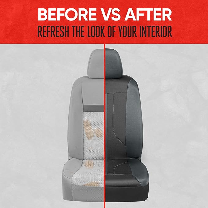 Motor Trend Black & Gray Car Seat Covers Full Set – Front Seat Covers & Rear Bench Seat Cover – Airbag Compatible, 60/40 Split Bench for Smaller Trucks, Cars & SUVs – Automotive Interior Accessories