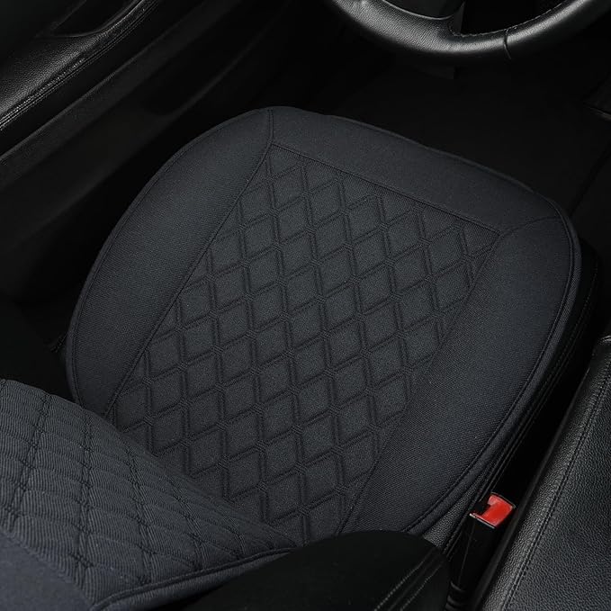 West Llama Linen Car Seat Covers-Breathable & Soft-Front Car Seat Protector Universal Fit 90% Cars,SUVs,Trucks,Diamond Pattern-1Piece,Black