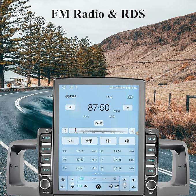 9.7" Android 15 Car Radio Compatible with Toyota Corolla 2003-2008(Non-J.B.L Version), Wireless CarPlay/Android Auto, 2G+64G, GPS, Bluetooth 5.1, Supprt Steering Wheel Control & Backup Camera