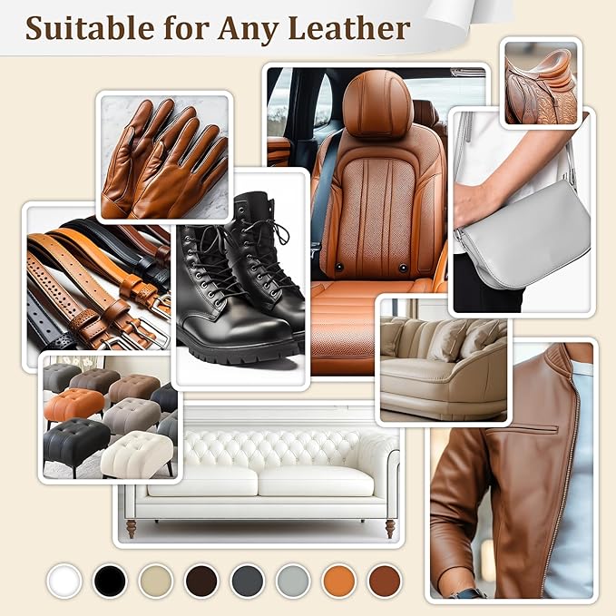 2025 New Advanced Leather Recoloring Balm,Dark Gray Leather Repair Kit for Furniture,Leather Dye Filler,Leather Color Restorer for Couches,Leather Scratch Remover for Car Interior