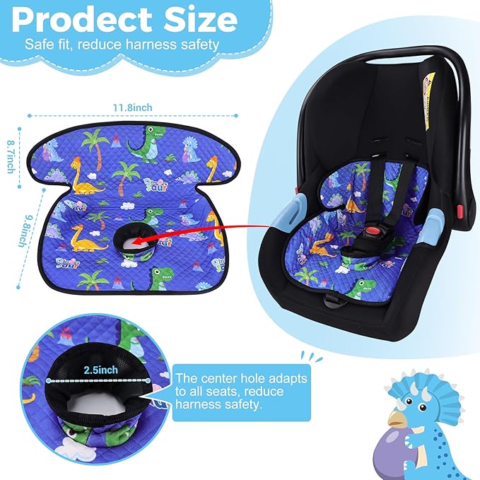 Piddle Pad Car Seat Liner, Waterproof Soft Car Seat Protector for Potty Training, Travel-Friendly Baby Toddler Carseat Cover, Machine Washable Liner for Spills, Potty Accidents (Blue, 2PC)