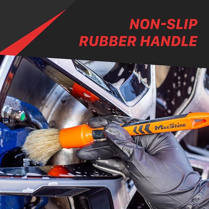 Maxshine Large #14 Universal Detailing Brush – Classic Boar’s Hair Bristles, Soft & Durable – Professional Brush for Interior, Exterior, Leather Seats, Engine Bay & Wheels