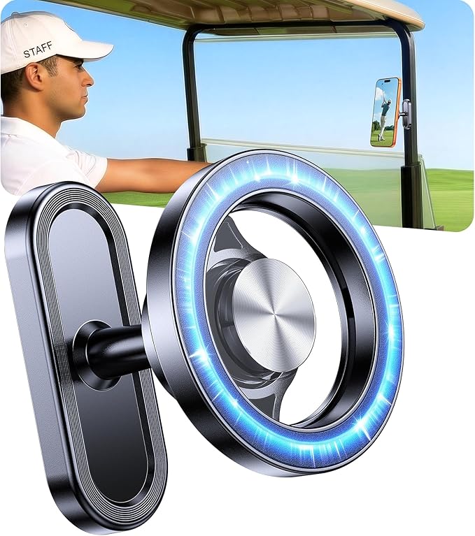 Magnetic Golf Cart Phone Holder for MagSafe Gym Mount【Strong Magnets】Magnetic Phone Holder for Golf Cart Phone Mount for iPhone 17 16 15 Fits EZGO Club Car Yamaha Icon Golf Accessories For Mothers Day