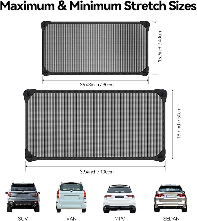 Car Window Shade，1Pack Car Window Shade for Baby,Rear Window Sun Shades Protect Child, Pets from Sun Glare and UV Rayse (39.4"x19.7")