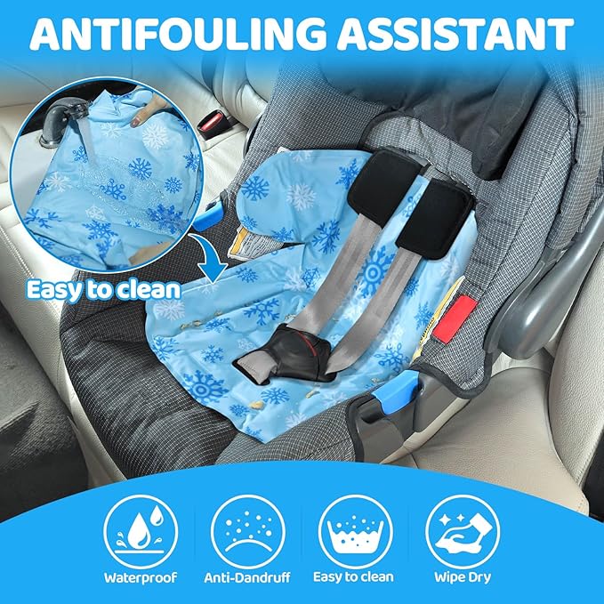 Orzbow Car Seat Cooling Pad with Insulated Bag, Gel Car Seat Cooler Pad for Babies, Toddler, Infant, Portable Cooling Mat for Strollers and Carseats, Keep Baby Cool in Summer, Blue