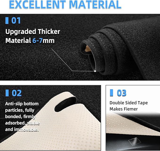 Dashboard Mats Dash Covers Pad Compatible with VW Volkswagen Jetta 2019-2023 2024 2025 Dash Carpet Protector