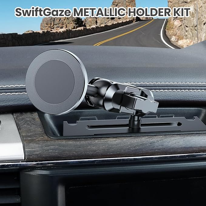 Metal Magnetic Phone Mount for 2013-2018 RAM 1500/2500/3500 & 2019+ RAM Classic, OEM Holes Screws Install Super Stable for Off Road Bumpy Road Dodge 1500 Phone Holder Cool Ram Accessory