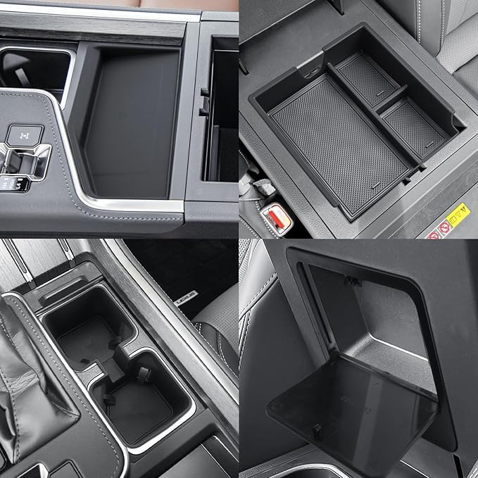 CDEFG 4Pcs for 2024 2025 2026 Lexus GX 550 Center Console Organizer 2024-2026 GX550 Accessories Middle Console & Armrest Hidden Storage Box & Cup Holder & Wireless Charging Mat(Not for Cool Box)
