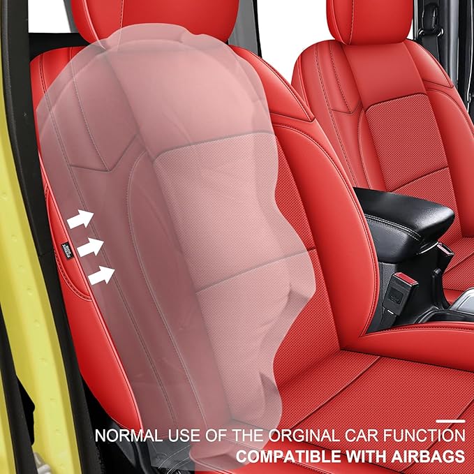 AOMSAZTO Custom Fit Seat Covers for Jeep Wrangler: JL 2018 2019 2020 2021 2022 2023 2024 4-Door Waterproof Leather Car Seats Cover Full Set