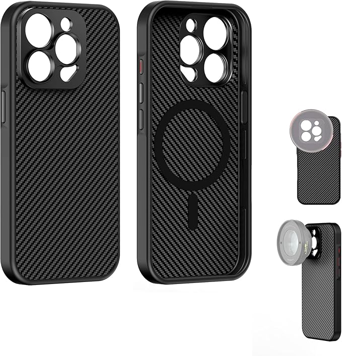 FREEWELL Pro Filmmaker Case for iPhone 15 Pro Max - Magnetic Filter & 17mm Lens Mount Black