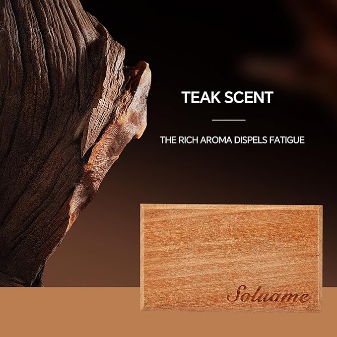 Car Air Freshener, Natural Wood Air Freshener Long Lasting, Car Air Freshener Diffuser with Metal Clip, Car Odor Eliminator, Magnetic Auto Accessories Teak