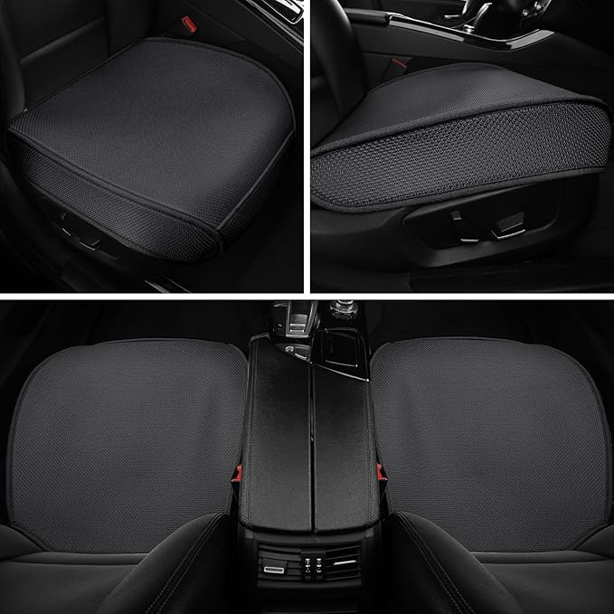 2pcs All-Season Car Seat Wraps Black - Breathable Car Seat Covers with Anti Slip Bottom - Durable Auto Seat Cushions Universal Fit for Vehicles Cars SUV Trucks Front Seats