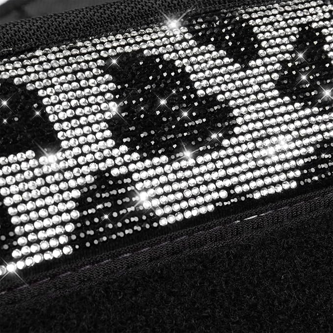 CAR PASS Bling Cow Car Mats Rhinestones Diamond Waterproof Floor Mat Crystal Sparkly Shining Glitter Carpet Anti-Slip PVC Heel Pad, Universal Fit Automotive SUV,Sedan,4pcs Girly Women, Cow Diamond