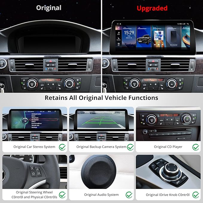 [12.3 inch] ATOTO Android Car Stereo Compatible with BMW 3 Series E90 E91 E92 E93 2008-2012 CIC System, Keep Original Function, Wireless CarPlay & Android Auto, 4G LTE,GPS Tracking, Dual B