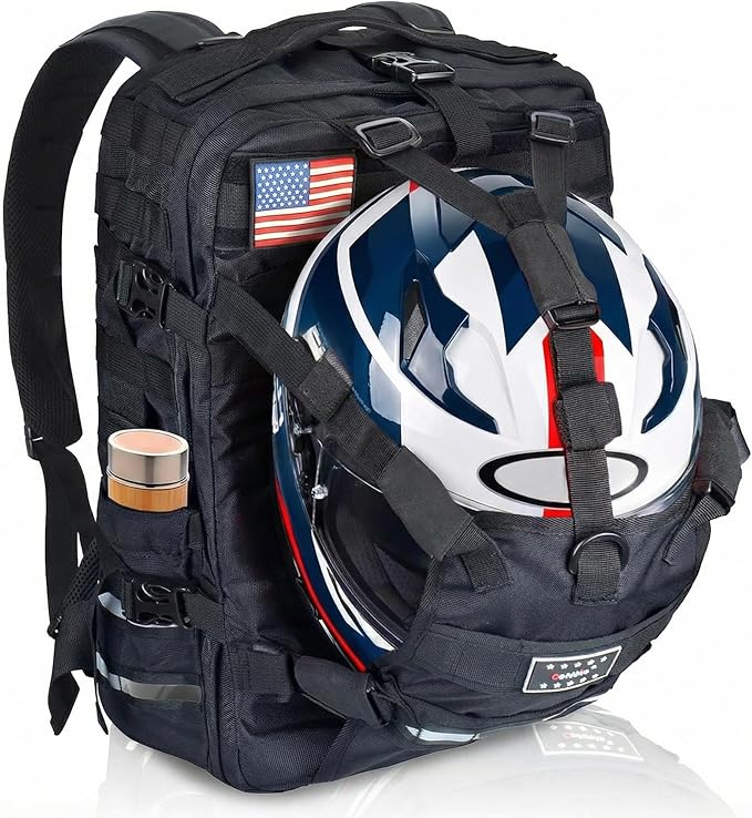 Large Capacity Motorcycle Helmet Backpack, Motorcycle Riding Hiking Backpack for Cycling