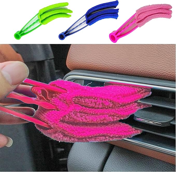 Car Detailing Kit-Car Wash Kit-Detailing Brush Set- Cleaning Kits with Windshield Cleaner and Wash Sponge-Car Interior Cleaning Kit-Car Cleaning Supplies for Windows, Dashboard, Air Vents (pink)