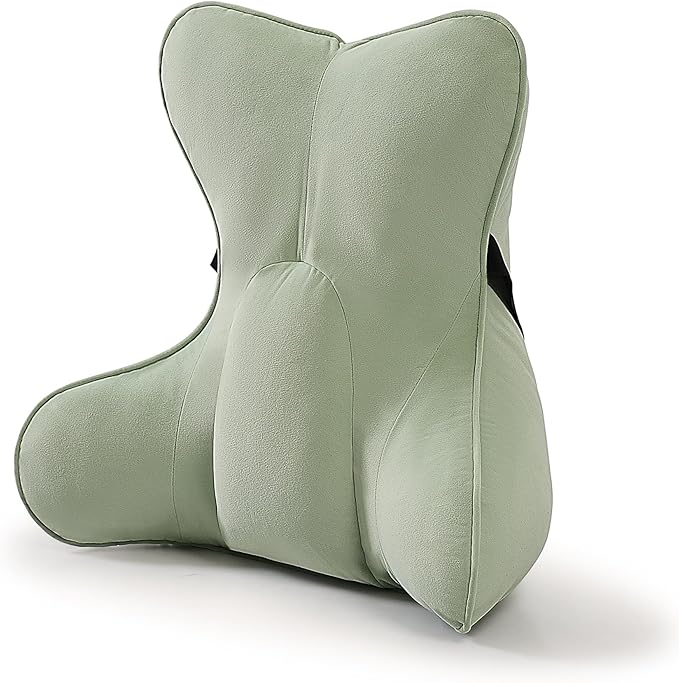 Lumbar Support Pillow (Pat. Pend) for Couch & Recliner, Ergonomic Chair Back Support for Lower Back Pain Relief, Back Support for Couch, with Adjustable Strap to Stay in Place, Celadon Green