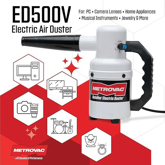 METROVAC Electric Duster with Variable Speed Control - ED-500V, Powerful Computer Blower/Cleaner