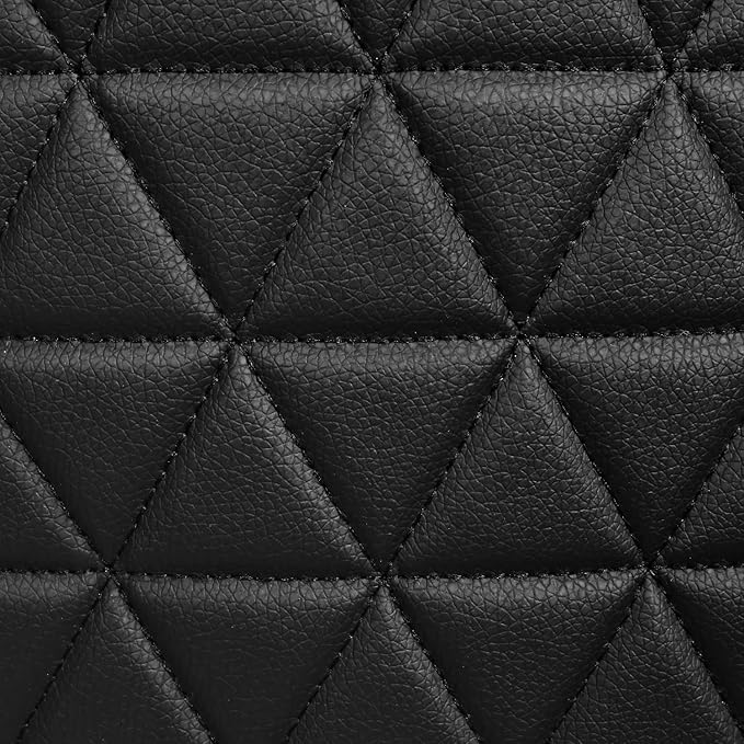 CAR PASS Bling Back Seat Cover, Waterproof Leather Bench Rear Seat Cover Shining Diamond Truck Glitter Crystal Sparkly Rhinestone Universal Fit Armrest Automotive Kid Women Girl, Black Diamond