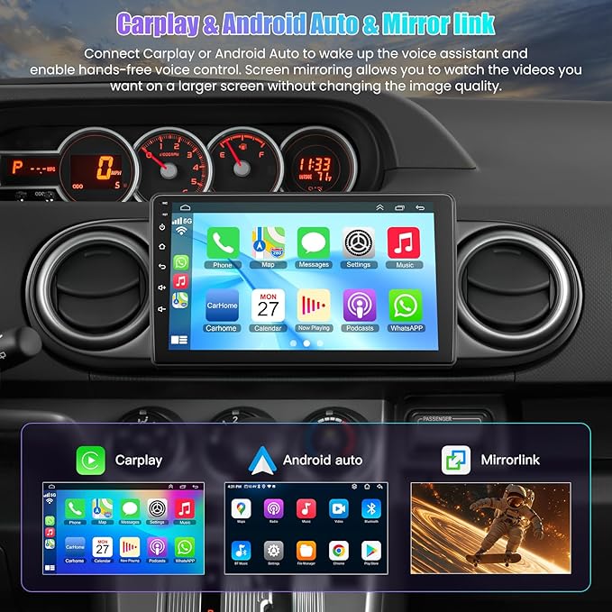 (8Core + 64GB) Car Radio Stereo for Toyota Scion XB 2007-2019, 7" QLED Touchscreen with Wireless CarPlay & Android Auto& Mirror Link, Android 15 System