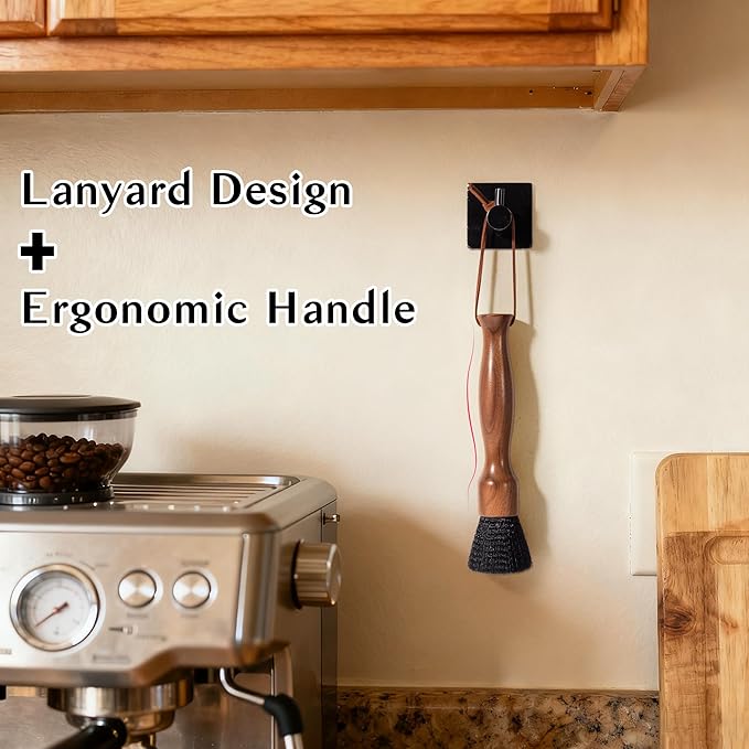 Belongtous Coffee Grinder Cleaning Brush, Fluffy & Soft Bristles Coffee Brush and Walnut Wood Handle, Espresso Machine Brush Cleaner Tool for Barista Home Kitchen